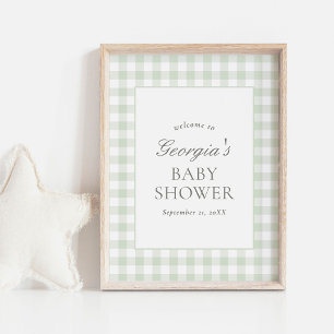 Affiche de bienvenue de Baby shower Sage Green En 