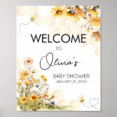 Affiche de bienvenue de Baby shower Sunflower Litt (Devant)