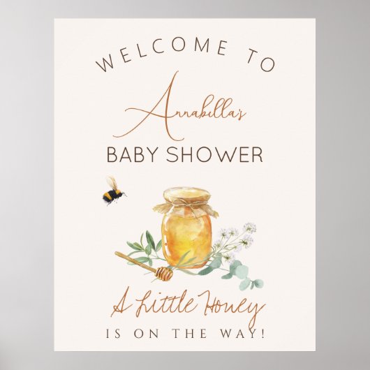 Affiche de bienvenue de Baby shower Sweet Little H (Devant)