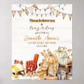 Affiche de bienvenue de Baby shower Touchdown and  (Devant)