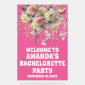Affiche de bienvenue de bachelorette florale rose  (Recto)