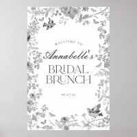 Affiche de bienvenue de brunch à la nuptiale de Jo