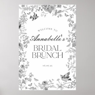 Affiche de bienvenue de brunch à la nuptiale de Jo