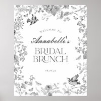 Affiche de bienvenue de brunch à la nuptiale de Jo