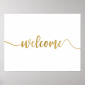Affiche de bienvenue de calligraphie or simple (Devant)