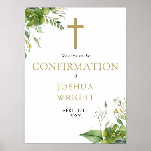 Affiche de bienvenue de confirmation de la verdure (Devant)