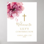 Affiche de bienvenue de confirmation de l'aquarell (Devant)