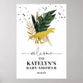 Affiche de bienvenue de dinosaures d'or tropical (Devant)