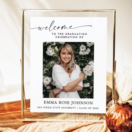 Affiche de bienvenue de diplôme, panneau du tablea