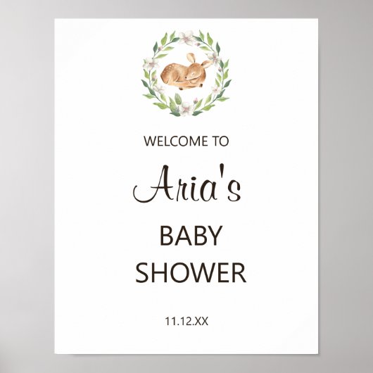 Affiche de bienvenue de douche à cerf à couchage f (Devant)