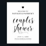 Affiche de bienvenue de douche à couples en noir g<br><div class="desc">Elégante et simple,  douche à couple signe de bienvenue avec une calligraphie audacieuse avec accent du coeur. Ce design est disponible en d'autres couleurs.</div>