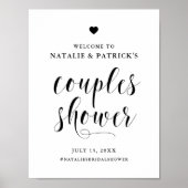 Affiche de bienvenue de douche à couples en noir g (Devant)