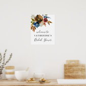 Affiche de bienvenue de douche à l'aquarelle Navy  (Cuisine)