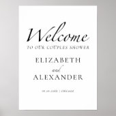 Affiche de bienvenue de douche Couples Noir & Blan (Devant)