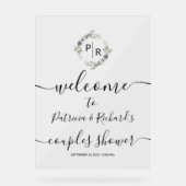 Affiche de bienvenue de douche Monogram Couples (Recto)