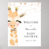 Affiche de bienvenue de douche pour bébés animaux (Devant)