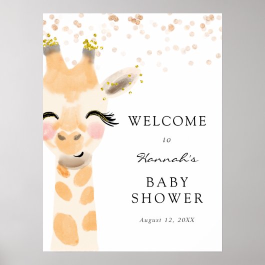 Affiche de bienvenue de douche pour bébés animaux (Devant)