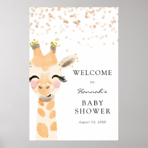 Affiche de bienvenue de douche pour bébés animaux