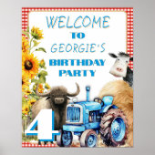 Affiche de bienvenue de fête d'anniversaire à thèm (Devant)