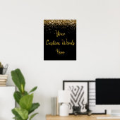 Affiche de bienvenue de fête d'anniversaire Black  (Bureau à domicile)