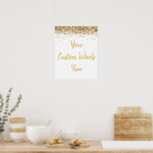 Affiche de bienvenue de fête d'anniversaire blanc (Cuisine)