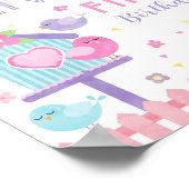 Affiche de bienvenue de fête d'anniversaire de Lit (Coin)