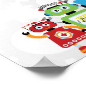 Affiche de bienvenue de fête d'anniversaire roboti (Coin)