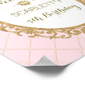 Affiche de bienvenue de fête d'anniversaire rose e (Coin)