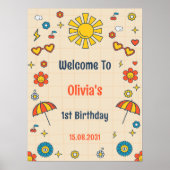 Affiche de bienvenue de fête d'anniversaire super  (Devant)