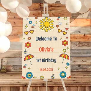 Affiche de bienvenue de fête d'anniversaire super 