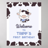 Affiche de bienvenue de fête de la vache anniversa (Devant)
