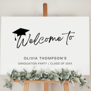 Affiche de bienvenue de fête de remise des diplôme