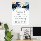 Affiche de bienvenue de Fête des mariées Bleu d'hi (Bureau à domicile)