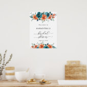 Affiche de bienvenue de Fête des mariées bleu Turq (Cuisine)