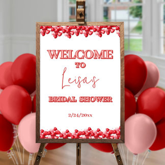 Affiche de bienvenue de Fête des mariées de coeur