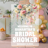 Affiche de bienvenue de Fête des mariées florale e