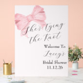 Affiche de bienvenue de Fête des mariées rose Bow (Mariage)
