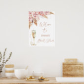 Affiche de bienvenue de Fête des mariées rose en v (Kitchen)