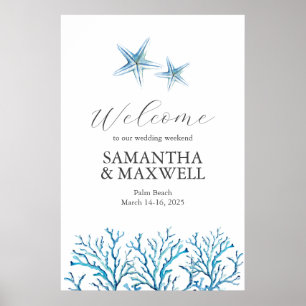 Affiche de bienvenue de fin de semaine de mariage 