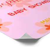 Affiche de bienvenue de fleurs pour Baby shower (Coin)