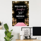 Affiche de bienvenue de Glam de Pink Hollywood (Bureau à domicile)