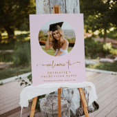 Affiche de bienvenue de graduation de la photo ros