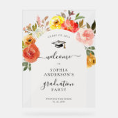 Affiche de bienvenue de graduation en fleurs flora (Recto)