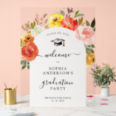 Affiche de bienvenue de graduation en fleurs flora (Mariage)