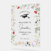 Affiche de bienvenue de graduation Fleur sauvage a (Angle)