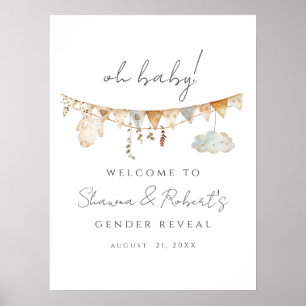 Affiche de bienvenue de l' de l'Baby shower Boho R