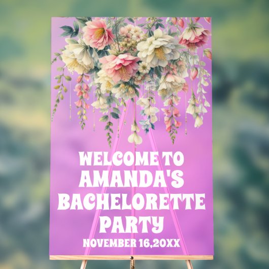 Affiche de bienvenue de la bachelorette florale ac (Neutre)