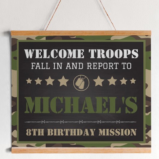 Affiche de bienvenue de la fête d'anniversaire Cam