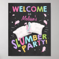 Affiche de bienvenue de la fête de bois pyjama Sle