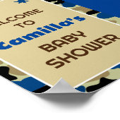 Affiche de bienvenue de la fête de camo bleu modif (Coin)